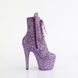 ADORE-GWR 18 cm pleaser kozačky na vysoké podpatky glitter levandule