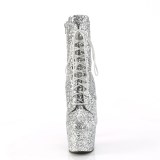 ADORE-GWR 18 cm pleaser kozačky na vysoké podpatky glitter stribro