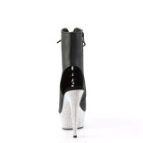 BEJ-1016-6 - 18 cm pleaser kozačky na vysoké podpatky strass stribro