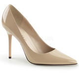 Bezový Lakované 10 cm CLASSIQUE-20 Lodičky Dámské Stiletto Podpatků