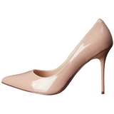 Bezový Lakované 10 cm CLASSIQUE-20 Lodičky Dámské Stiletto Podpatků