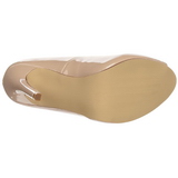 Bezový Lakované 13 cm SEXY-42 Klasické Lodičky Obuv s Podpatkem