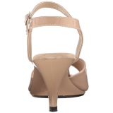 Bezový Lakované 8 cm BELLE-309 Dámské Sandály Podpatky