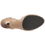 Bezový Lakované 8 cm BELLE-309 Dámské Sandály Podpatky