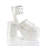 Bílá 13 cm Demonia CAMEL-102 Platformě Sandály