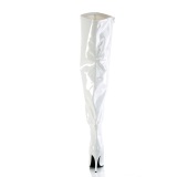 Bílá 13 cm SEDUCE-3000WC elastické kozačky nad kolena pro silná lýtka