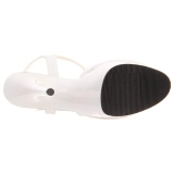 Bílá 15 cm DELIGHT-609 pleaser vysoké podpatky na platformě