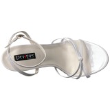 Bílá 15 cm DOMINA-108 fetiš boty na podpatku