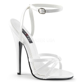 Bílá 15 cm Devious DOMINA-108 dámské sandály na podpatku