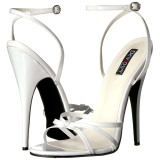 Bílá 15 cm Devious DOMINA-108 dámské sandály na podpatku