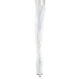 Bílá 18 cm ADORE-3011HWR Hologram platformě overknee kozačky otevřenou špičkou