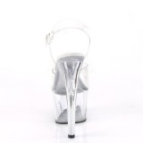Bílá 18 cm ADORE-708BFL pleaser sandály na platformě