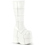 Bílá 18 cm STACK-301 demoniacult kozačky - unisex cyberpunk boty