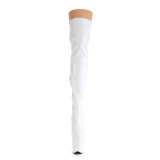 Bílá 20 cm FLAMINGO-3000HWR Hologram platformě overknee kozačky pro tanec na tyči