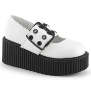 Bílá 7,5 cm CREEPER-230 Maryjane creepers na přezka
