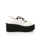 Bílá 7,5 cm CREEPER-230 Maryjane creepers na přezka