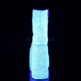 Bílá Glitter 18 cm STACK-201G Pánské Bílé Kozačky Platformě