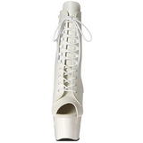 Bílá Koženka 18 cm ADORE-1021 kotníkové kozačky s platformě