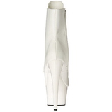 Bílá Koženka 18 cm ADORE-1021 kotníkové kozačky s platformě