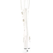 Bílá Koženka 18 cm ADORE-700-48 vysoké podpatky s kotníkovými tkaničky