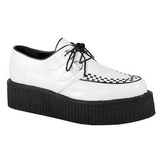 Bílá Koženka V-CREEPER-502 Platformě Creepers Boty Pánské