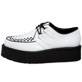 Bílá Koženka V-CREEPER-502 Platformě Creepers Boty Pánské