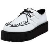 Bílá Koženka V-CREEPER-502 Platformě Creepers Boty Pánské