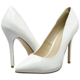 Bílá Lakované 13 cm AMUSE-20 Lodičky Dámské Stiletto Podpatků
