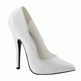 Bílá Lakované 15 cm DOMINA-420 Lodičky Dámské Stiletto Podpatků