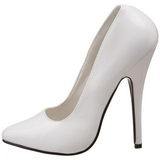 Bílá Lakované 15 cm DOMINA-420 Lodičky Dámské Stiletto Podpatků