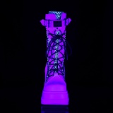 Bílá Neon 11,5 cm SHAKER-70 kozačky cyberpunk na platformy