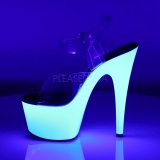 Bílá Neon 18 cm ADORE-708UV Vysoké Podpatky Platformě