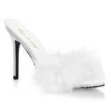 Bílá Peří 10 cm CLASSIQUE-01F Pantofličky na Podpatku pro Muže