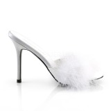 Bílá Peří 10 cm CLASSIQUE-01F Pantofličky na Podpatku pro Muže