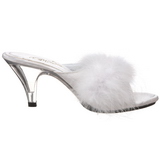 Bílá Peří 8 cm BELLE-301F Pantofličky na Podpatku pro Muže