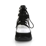 Bílá Vegan 7,5 cm NEPTUNE-181 demonia kotnikové kozačky - unisex cyberpunk boty