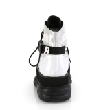 Bílá Vegan 7,5 cm NEPTUNE-181 demonia kotnikové kozačky - unisex cyberpunk boty