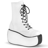 Bílá Vegan 9 cm VIOLET-120 demonia kotnikové kozačky