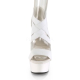 Bílá elastický pás 15 cm DELIGHT-669 pleaser boty na podpatku