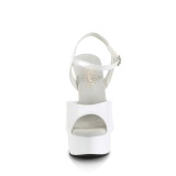 Bílá platformě 15 cm EXCITE-609 pleaser sandály na podpatku