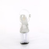 Bílá průhledný 19 cm ENCHANT-708 Boty na platformě a podpatku