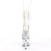 Bílá třpytky 18 cm ADORE-1020C-2 kotnikové kozačky na podpatku pro tanec na tyči