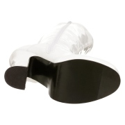Bílé lakované kozačky platformy 13 cm - 70 léta hippie disco - kozačky pod kolena