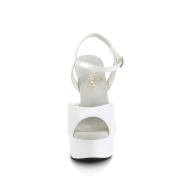 Bílé platformě 15 cm EXCITE-609 pleaser sandály na podpatku