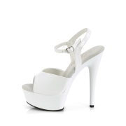 Bílé platformě 15 cm EXCITE-609 pleaser sandály na podpatku