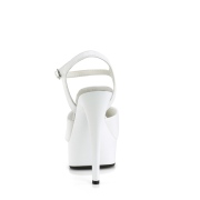 Bílé platformě 15 cm EXCITE-609 pleaser sandály na podpatku