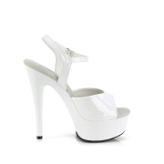 Bílé platformě 15 cm EXCITE-609 pleaser sandály na podpatku