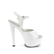 Bílé platformě 15 cm GLEAM-609 pleaser sandály na podpatku