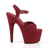 Burgundske Koženka 18 cm ADORE-709FS dámské sandály na podpatku
