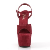 Burgundske Koženka 18 cm ADORE-709FS dámské sandály na podpatku